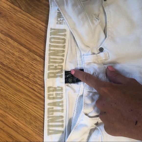 Vintage Reunion White distressed ripped jeans - Picture 4 of 6